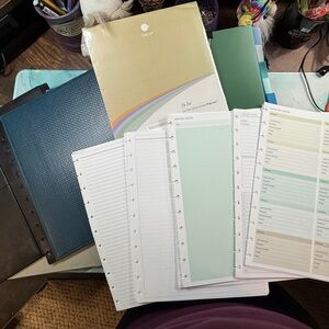 Levenger Circa Complete Kit - DeepTeal Basketweave Ltr Notebook & Accessories